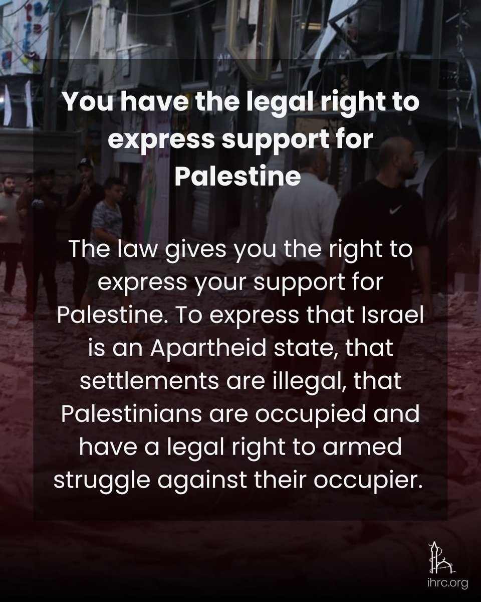 If you are #protesting for #Palestine on the streets, at your university or anywhere else make sure you #KnowYourRights This campaign is designed to help you be educated and informed so you can stand up and demand your rights in a constructive way. ihrc.org.uk/kyr/