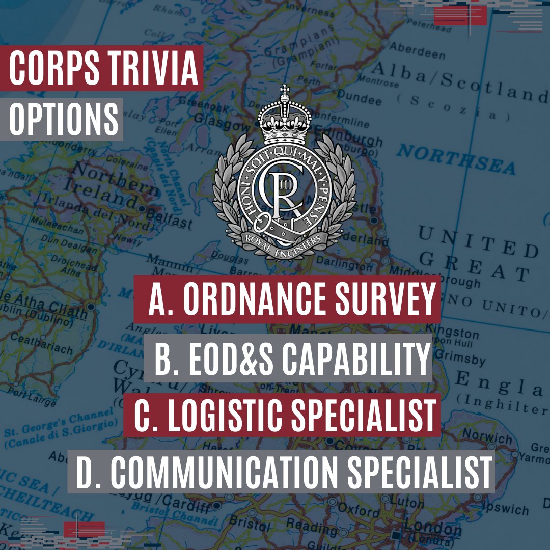Please join us in answering our next Corps Trivia question! Let us know your answers down below! 🤔🧠💭👇 #Ubique #RoyalEngineers #Ubique