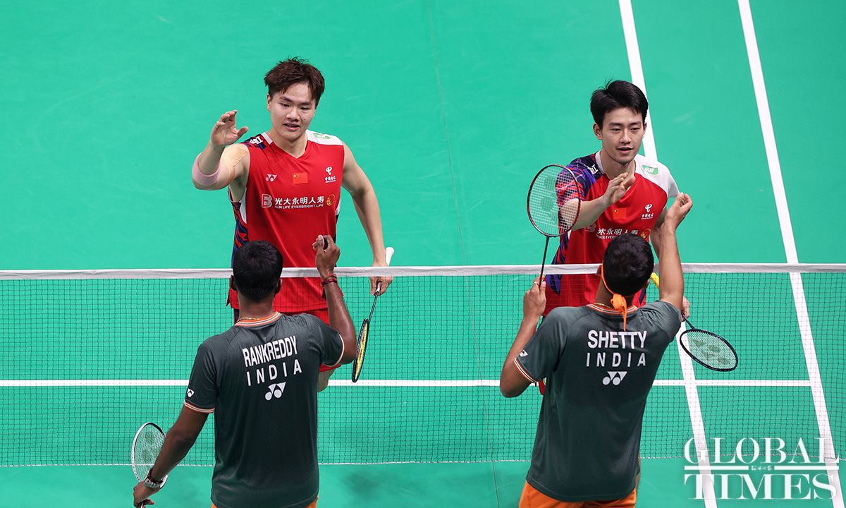 In the quarterfinal clash of the Thomas & Uber Cup held in Chengdu, Southwest China's Sichuan Province on Friday, World No.1 Wang Chang and Liang Weikeng beat team India 21:15, 11:21, 21:12. buff.ly/4a2keQQ