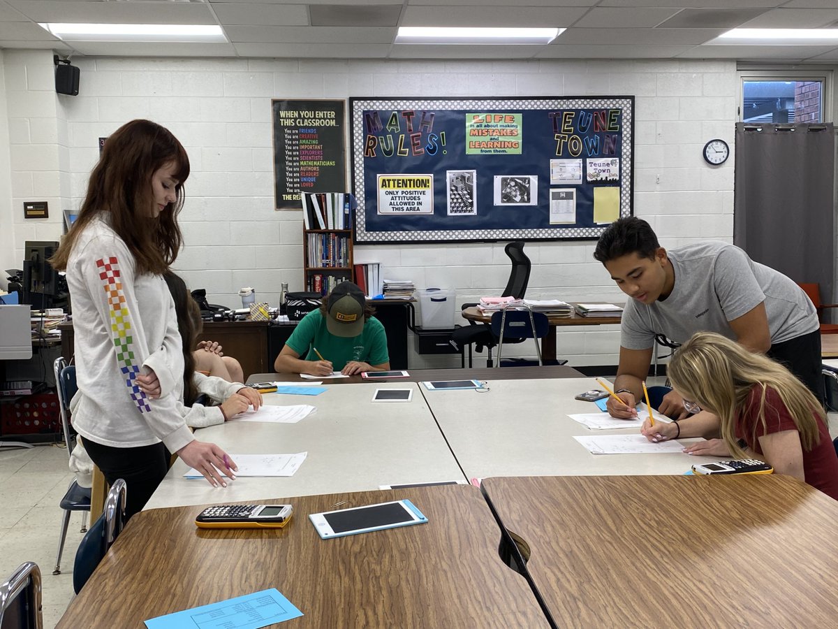 CHS_BlueEagles's tweet photo. Geometry teachers collaborated for an engaging lesson, combining classes for interactive stations reinforcing trigonometric ratios through varied activities like whiteboard challenges, math scavenger hunts, and peer teaching. #TeamTeaching #MathFun #CHSinAction 📐✏️ https://t.co/hMGN67UqLN