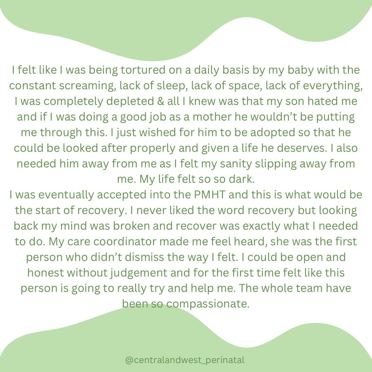 On Day5 of #MaternalMentalHealthAwareness week our theme is Perinatal Positivity Pot: Shining a Light on Parent Voices and Recovery Stories 🤱🏾💜

Today we have Gemma who has kindly agreed to share her journey of motherhood, hope and recovery whilst being supported by the SPCMHT…