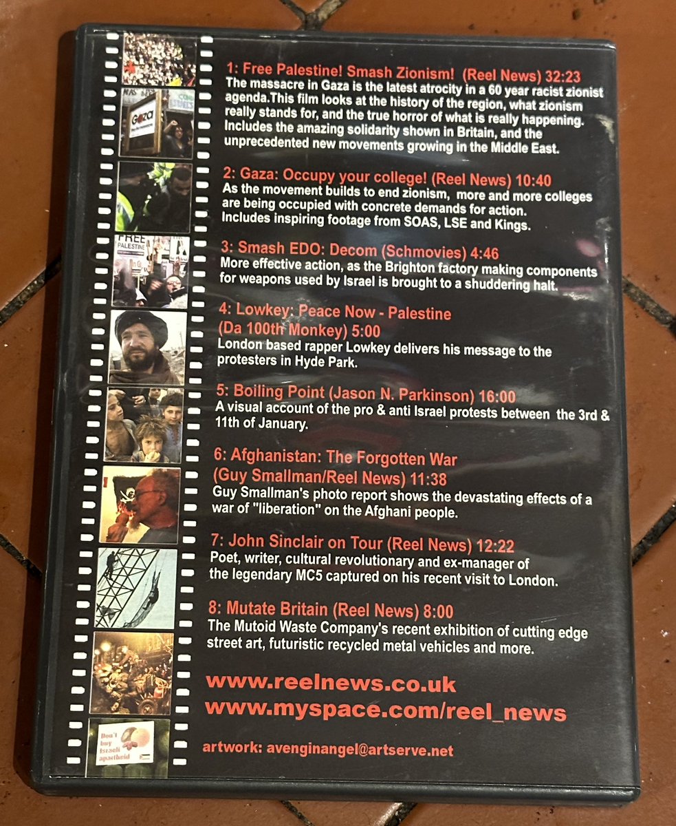 Yesterday I was given a bag of Reel News DVD's. Read through the cover of the first one I picked up... Made in Feb 2009 #Gaza #Israel #ClimateEmergency #Palestine #PalestineGenocide