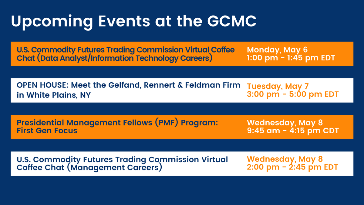 Join us for some exciting career events next week! Learn more and register on Handshake: bit.ly/3OPunrg #BaruchCollege #BeBaruch #ZicklinPride #EventsAtTheGCMC