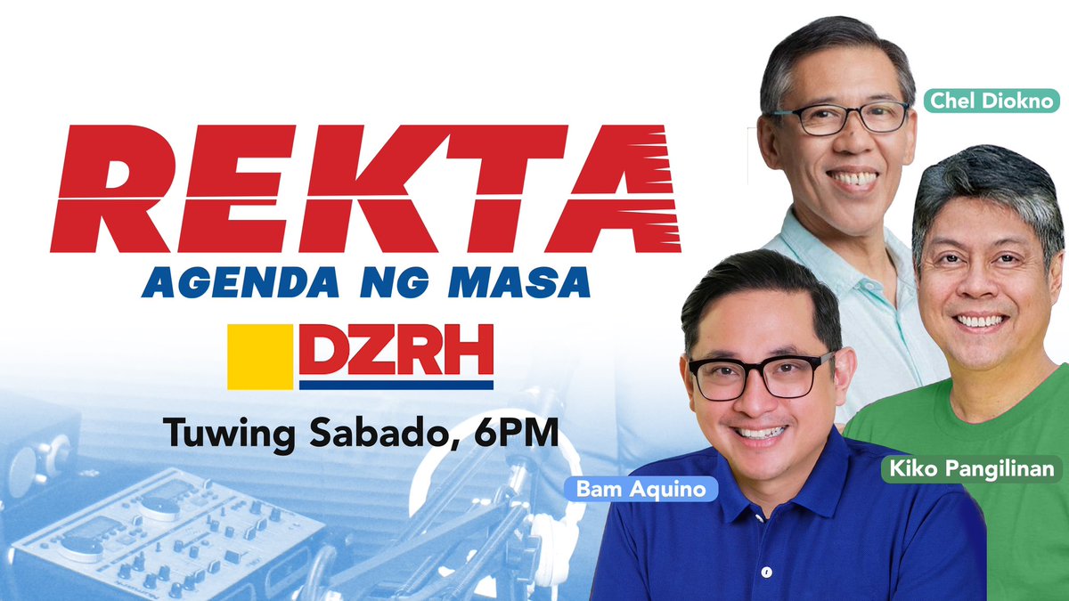 NARINIG N’YO NA BA ANG LATEST, MGA KA-OKIKS??? Nasa DZRH na tayo! Samahan ninyo kami nina @bamaquino at Atty. @ChelDiokno sa usapang REKTA tuwing Sabado, 6-7PM! Tatalakayin natin ang mga isyung napapanahon at marami pang iba! Abangan ang aming pilot episode bukas, May 4!