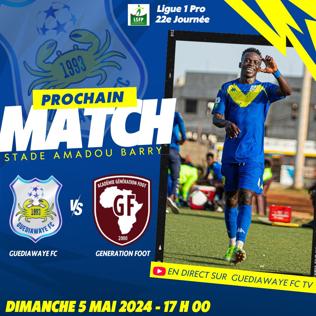 fc_guediawaye's tweet image. Next Game ⚽️💛💙
#Ligue1SN #FootlocalSN

#GuédiawayeFC