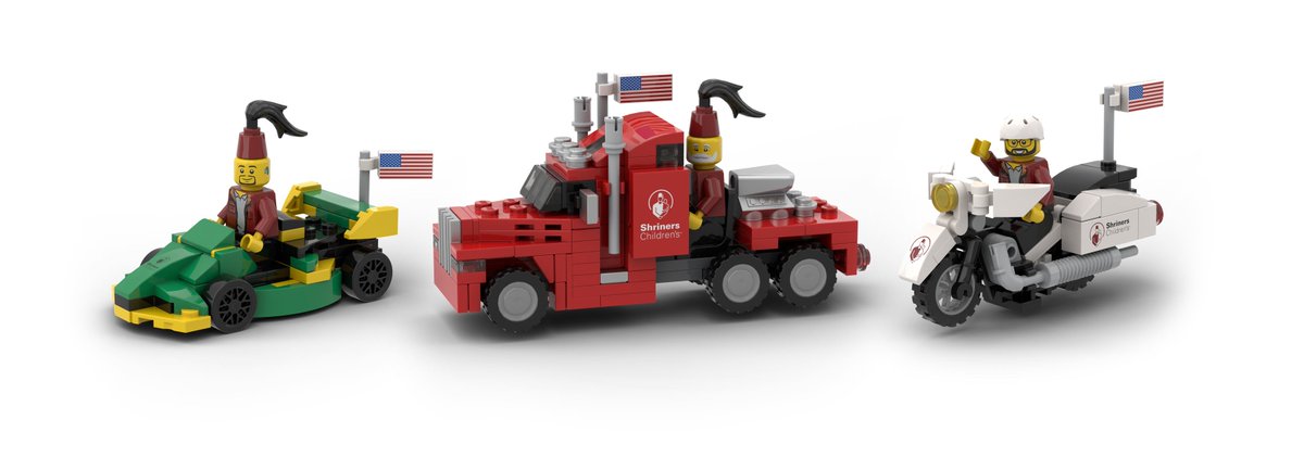 The new mini-LEGO parade vehicle set are available from Brixilated! Each kit includes all three vehicles plus their #Shriner driver.A portion of proceedsShriners @shrinersohio! Quantities are limited, so order now: ow.ly/H4I650QSmPq #FezFriday