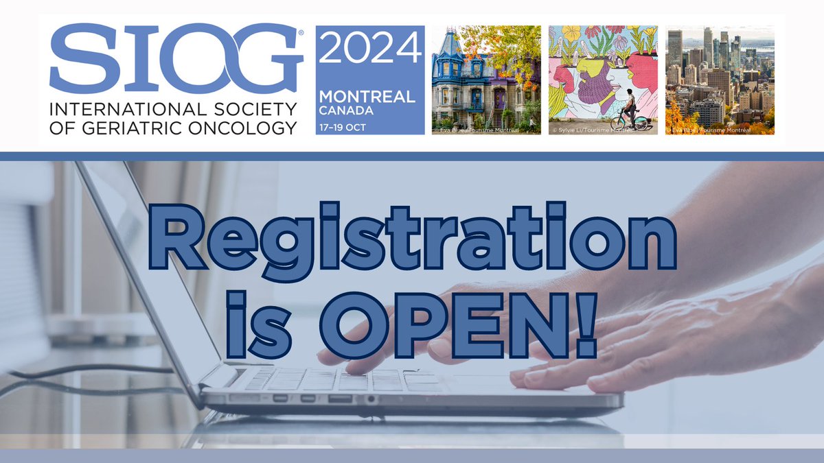 Registration for the #SIOG2024 Annual Conference is NOW open! Reserve your spot to meet in Montreal, Canada, on 17-19 October. The deadline for Early Registration is 22 August. #GeriOnc Register NOW! loom.ly/-5tvm6U
