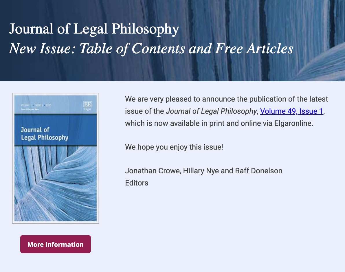 OUT NOW: New issue of @JLegPhi Journal of Legal Philosophy, Volume 48, Issue 2 createsend.com/t/r-64E68978EB…
