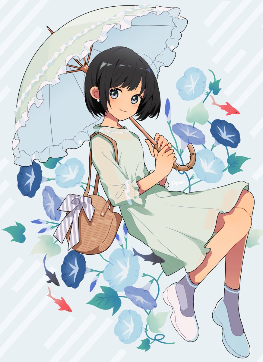 「#これを見た人は青の入った画像を貼れ朝顔・海・ペンギン・雪山 」|Arisa🐧のイラスト