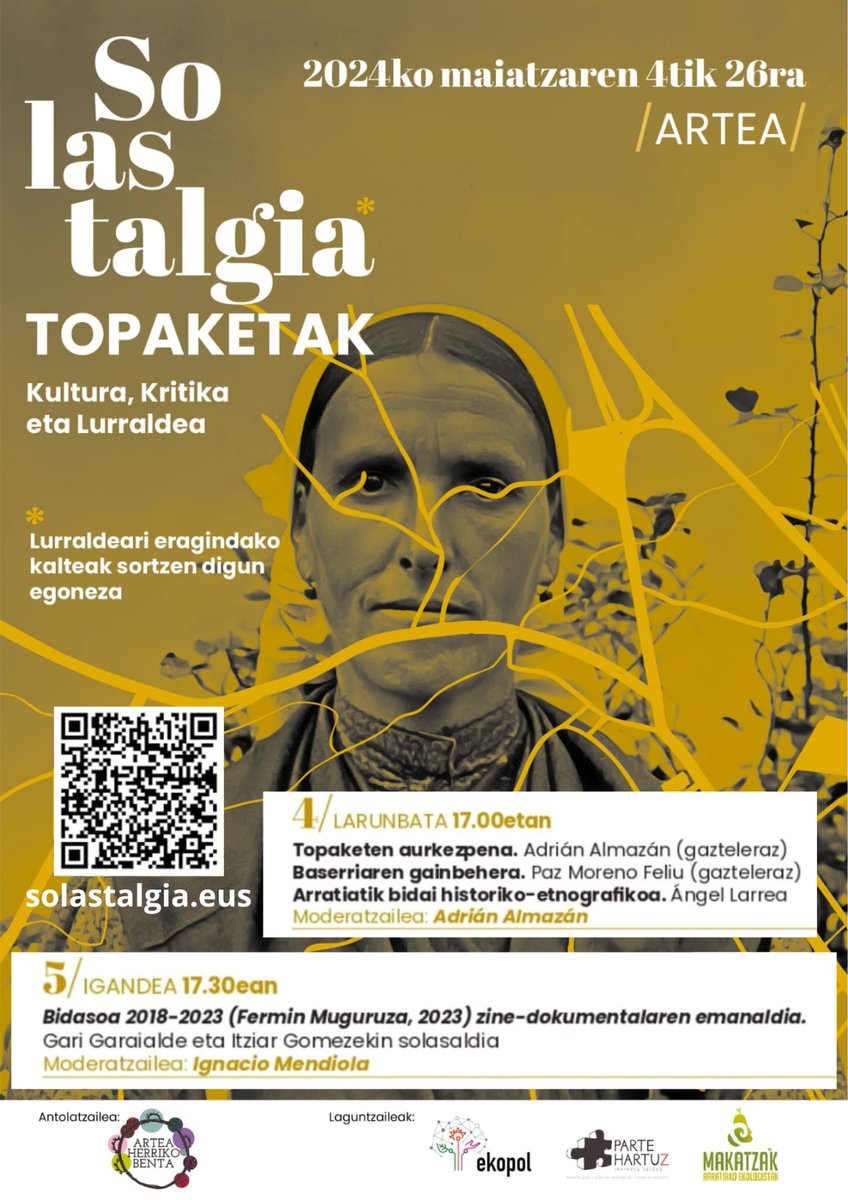 alvaro_j_campos's tweet image. Asteburu honetan #Solastalgia topaketak hasiko dira #Artea-ko @HerrikoBenta-n, maiatza osoan zehar hainbat ekitaldi egingo dira astero. Bertaratu eta zabaldu!