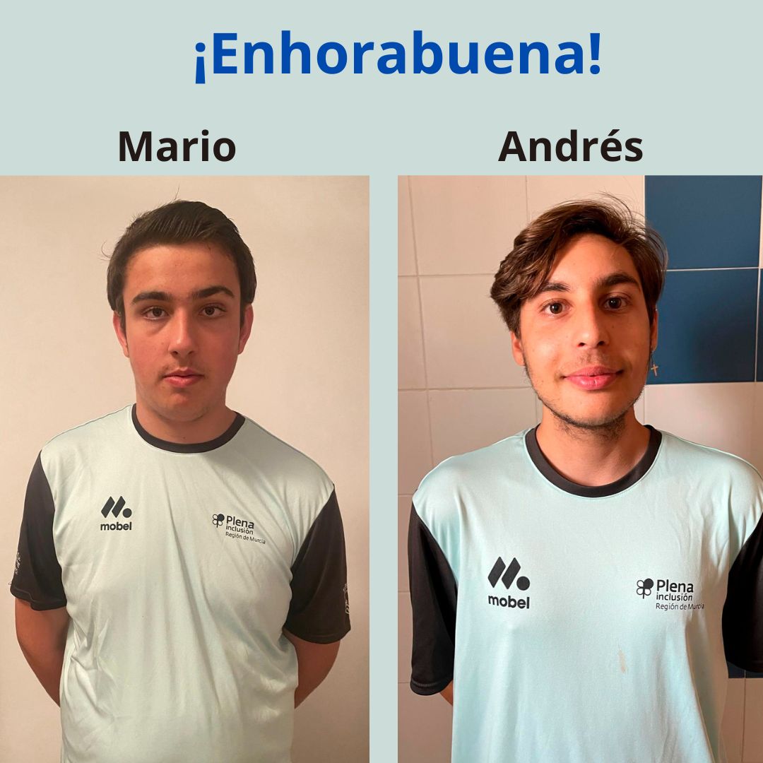 🤩 ¡¡Enhorabuena!! ⚽️🏃Mario Victoriano, de @AstradeRMurcia, y Andrés Moreno, de @Astrapace, han sido convocados por la Selección Murciana de Fútbol Playa. 🏆 Jugarán el campeonato nacional para personas con discapacidad intelectual y del desarrollo en San Pedro del Pinatar.