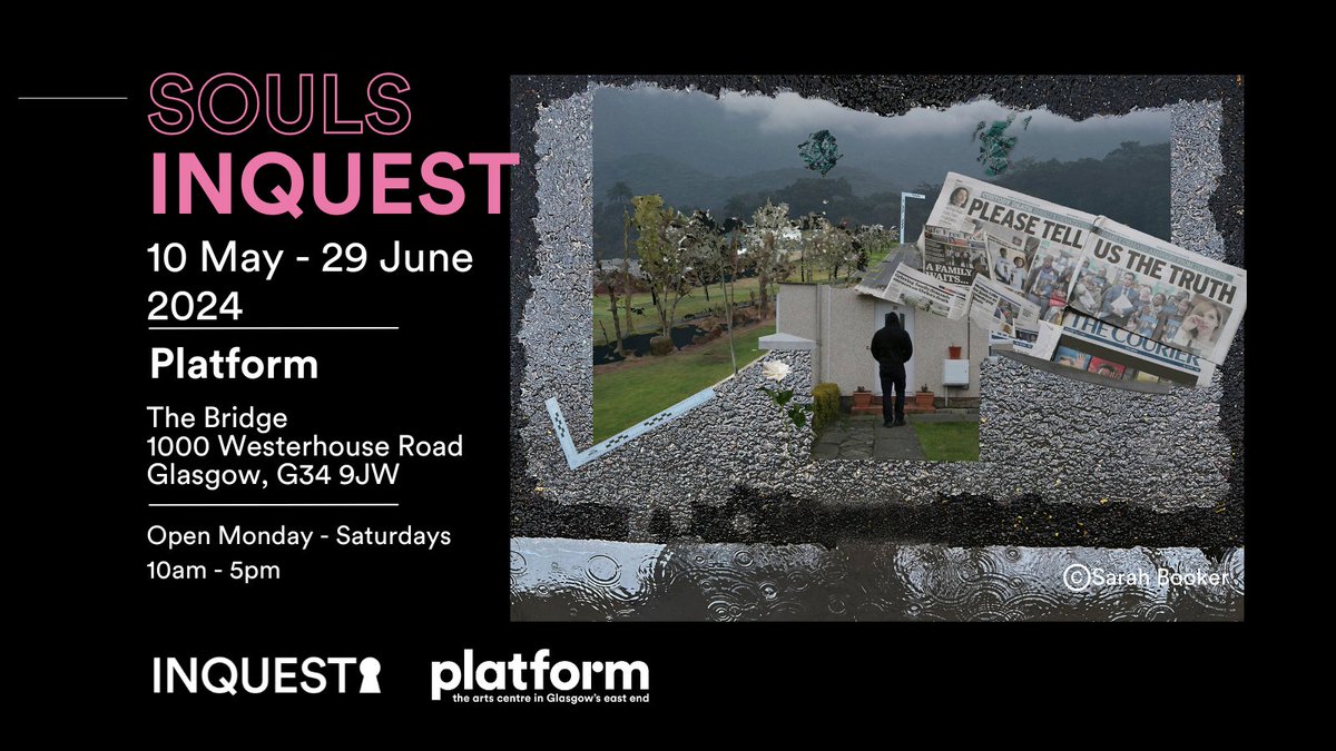 Join us in Glasgow for our #SoulsINQUEST exhibition at @PlatformGlasgow 📅10 May - 29 June 📷An artistic collaboration between bereaved families, Sarah Booker and INQUEST, SoulsINQUEST is a powerful act of defiance in response to decades of injustice bit.ly/4akb5mV