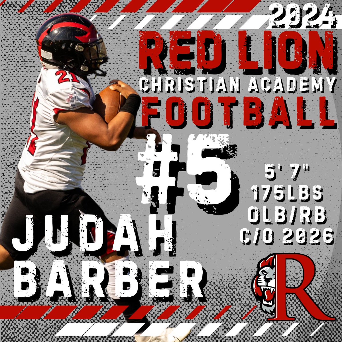 Class of 2026, Judah Barber is another talented Red Lion rising junior. @Judah_barber_ finished the 23-24 season with 85 tackles, 45 solo, and 7 for a loss. He's dedicated to his off-season workouts, and we're excited to see him shine on the field in 24' as a result. #delhs…