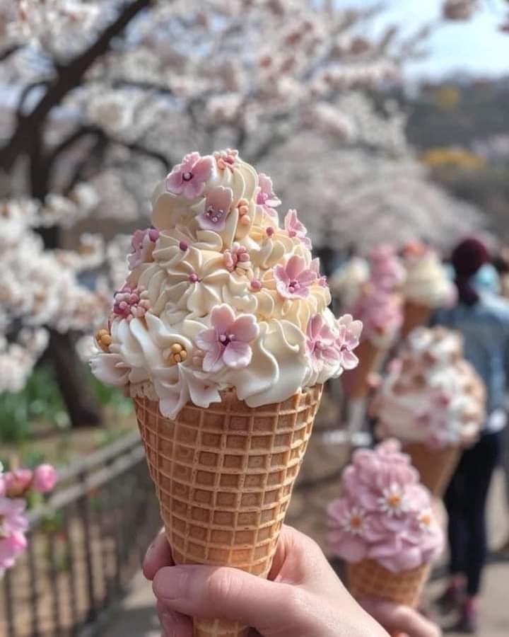 Cherry blossom ice cream