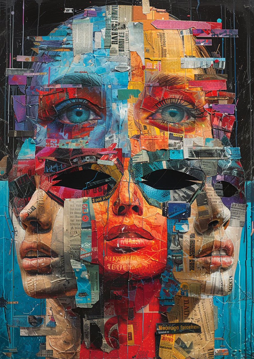 🩵 SOLD 🩵 Super grateful to @ReachROCKIN for collecting - Fragmented Faces - ✨ Tysm for your lovely support ✨🙌✨ Happy Weekend ☀️