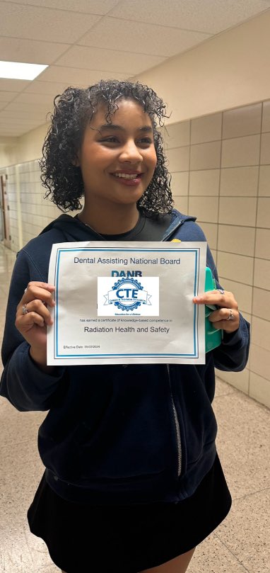 PICTURE MAIL!!! Absolutely overjoyed to announce the first #Dental #certification of the year…congratulations @overleahs!  This @CTE_BaltCoPS and @MagnetOhs student is officially @DANBCertified, #skilled, and ready  to take dental #xrays! #SuccessAfterBCPS #BCPSCTE