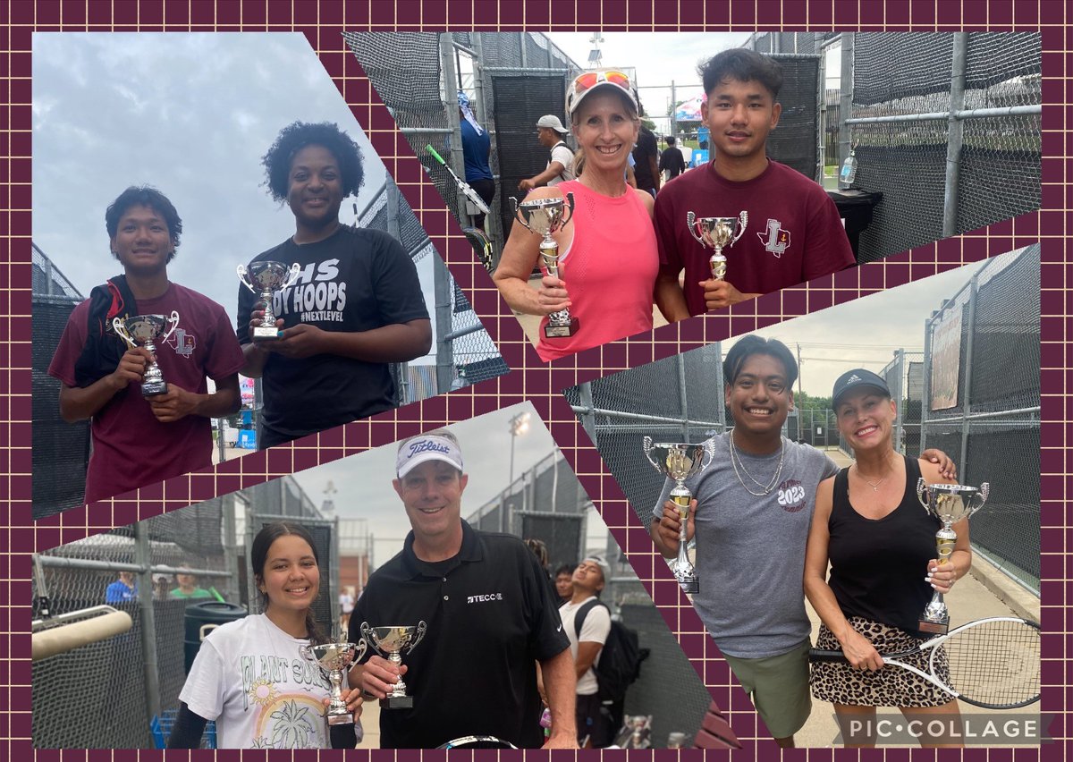 The Fighting Farmer Faculty / Varsity Tennis Tournament was a blast! A big congratulations to our winners & a big thank you to all of our participants as well! #FarmerPride @LewisvilleISD