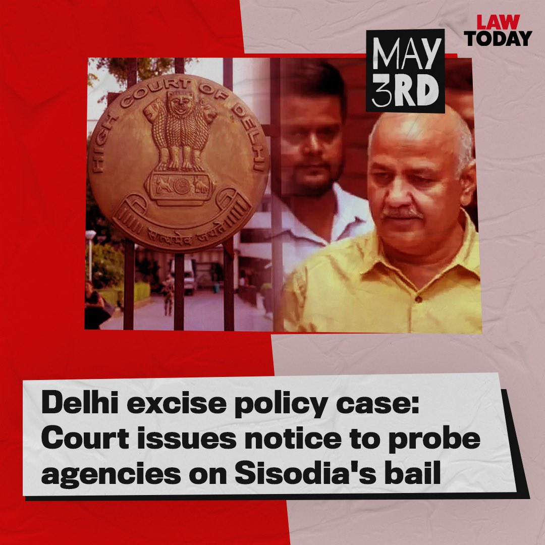 The Delhi High Court also allowed Sisodia to meet his wife once a week under custody, directing that the trial court’s earlier order allowing custody parole to the AAP leader would continue.  Read more: rb.gy/gcqzbq