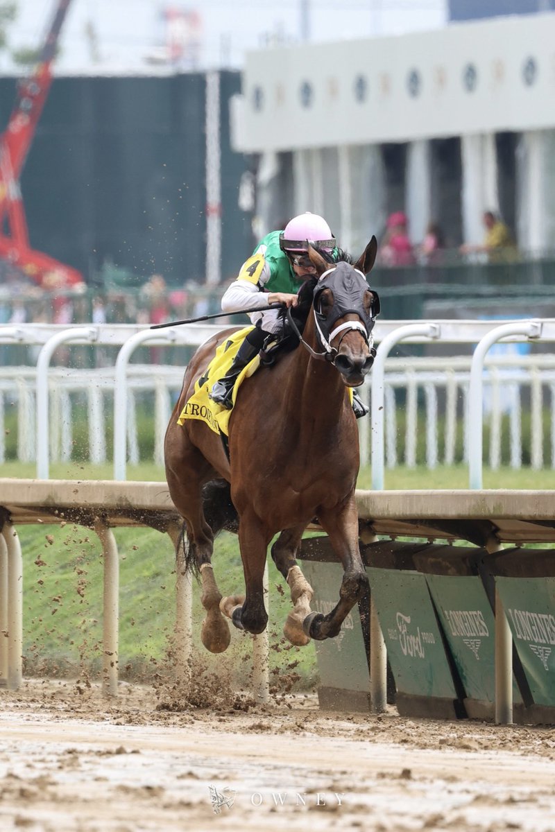 IDIOMATIC soaring to victory in the $1 million La Troienne Stakes (G1) on Kentucky Oaks day.