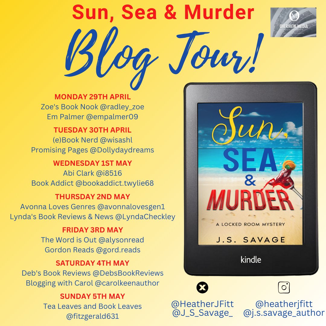 Today I am on the Blog Tour for Sun, Sea and Murder by @J_S_Savage_, @HeatherJFitt Full of great suspects, LOTS of red herrings and two excellent and very likable sleuths, it’s a highly enjoyable locked room type murder mystery. 5* Full review on facebook.com/TheWordIsNowOut