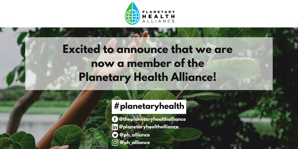 We are proud to be a new member of @ph_alliance, working to understand and address global environmental change and its health impacts with 400+ other partner organizations around the world. Learn more: planetaryhealthalliance.org #PlanetaryHealth