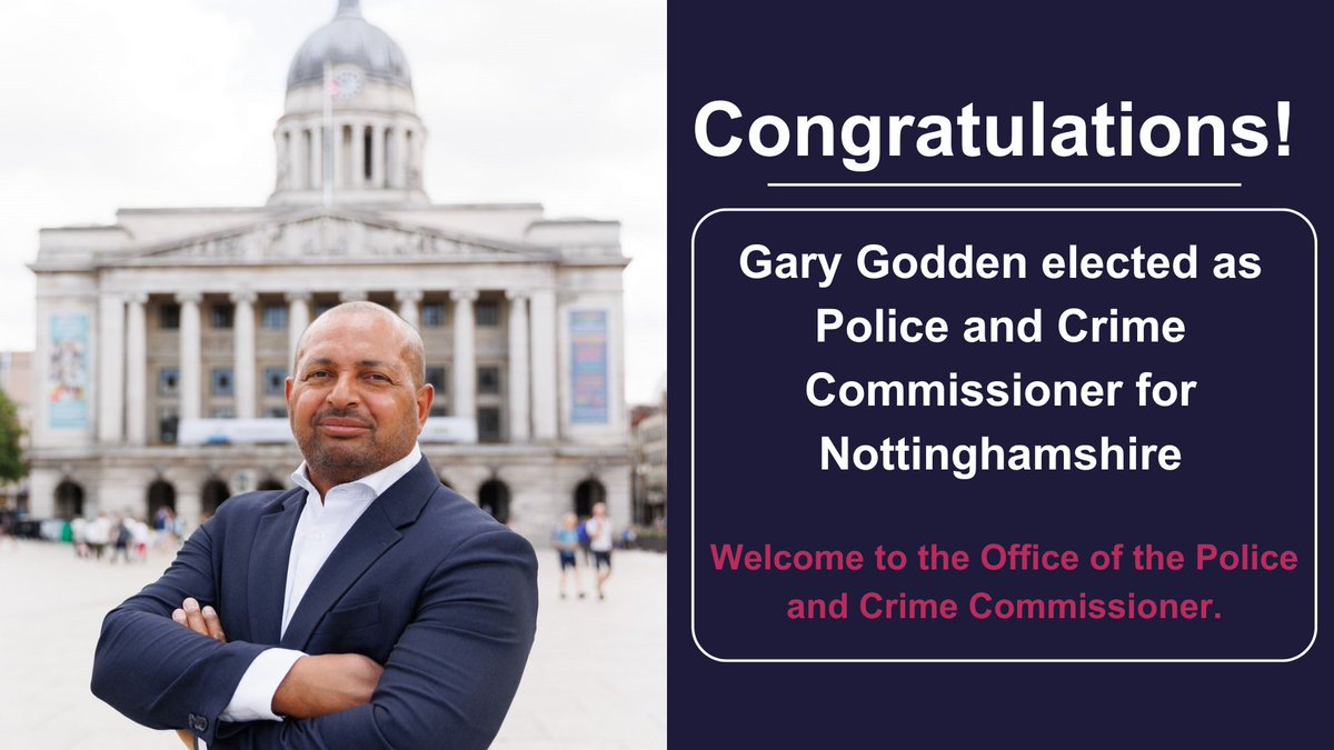 Welcome to the role of the Police and Crime Commissioner Gary Godden!

Following the PCC elections in Nottinghamshire on Thursday May 2, Gary Godden has been elected as PCC for Nottinghamshire.

The new PCC will take up the role officially on Thursday May 9.