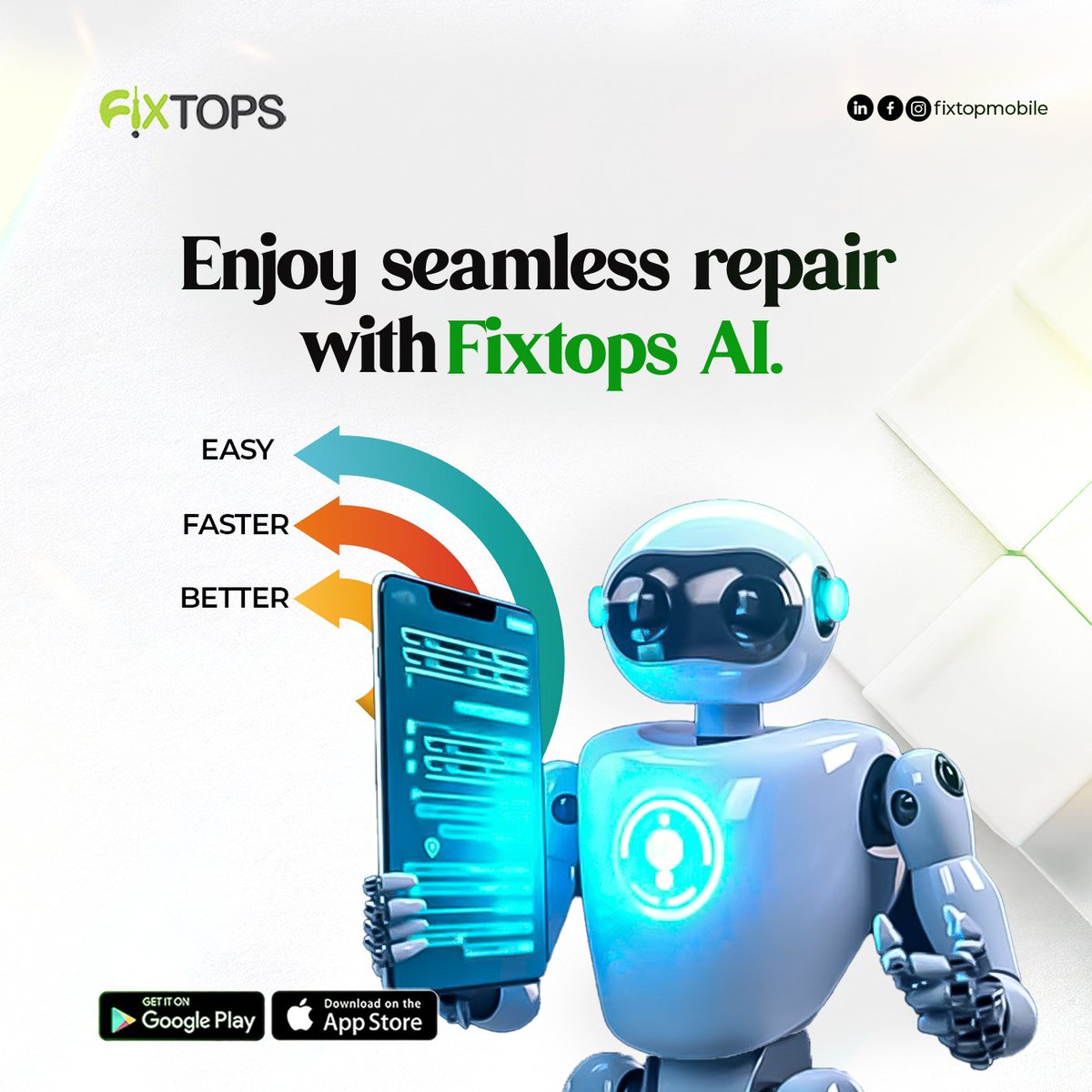 Enjoy seamless repair here on Fixtops AI 💯🦾
.
.
.
.
fixtops AI coming soon...
#Fixtops2.0 #AIRepair #Efficiency #Techsolution #Techrepair #WeComeToYou  #SameDayTechRepair #TechGlitches #AIAnalysis #Troubleshooting #TechSolutions  #DigitalSavvy #SmartTech #AIAssistance