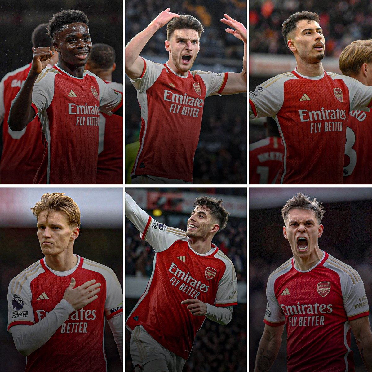 Six Arsenal players have been directly involved in 10+ Premier League goals this season:

24 - Bukayo Saka
18 - Kai Havertz
16 - Martin Odegaard
13 - Declan Rice
12 - Gabriel Martinelli
11 - Leandro Trossard

No team has more players in double figures.