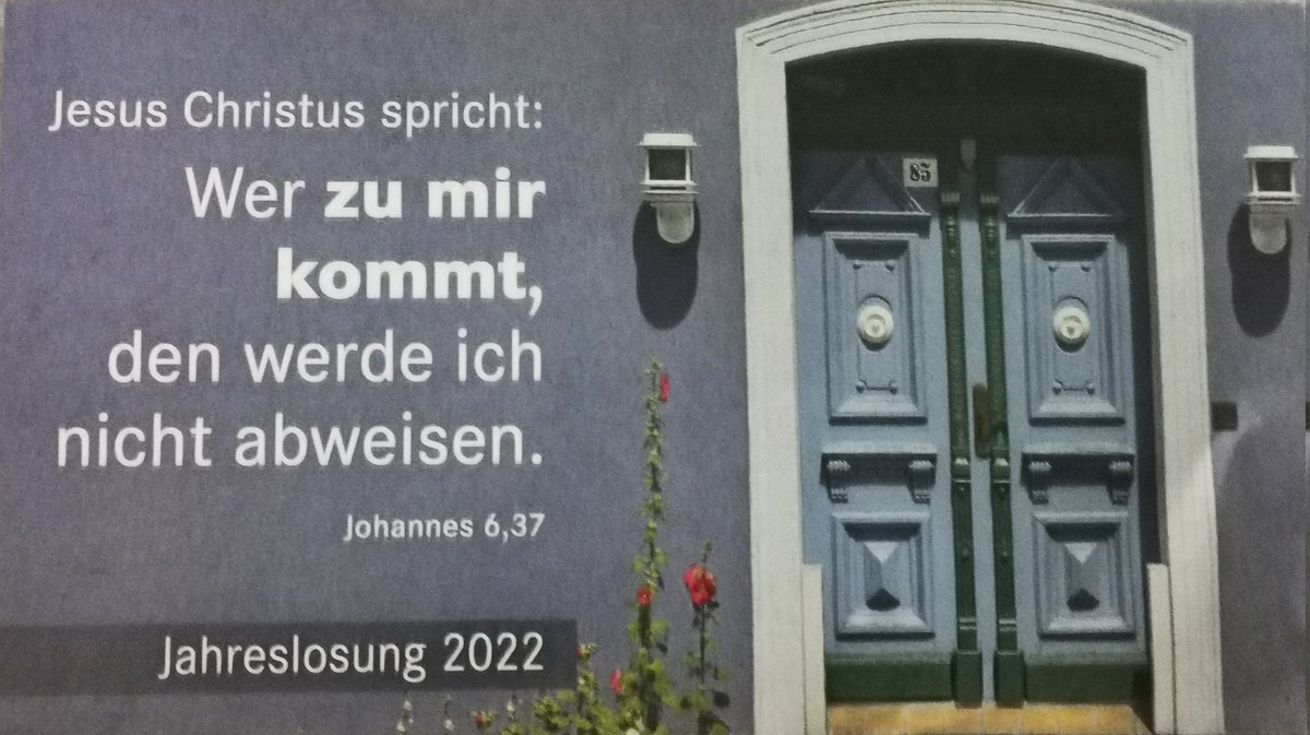 @Mike_Gick Und dann verhöhnen uns diese scheinheiligen Heuchler auch noch.
DAS war die Jahreslosung der ev. Kirche in dem Jahr, in dem man Menschen ABGEWIESEN hat, in dem man denjenigen, die sich gegen ein MRNA-Medikament entschieden, an Heiligabend den Zutritt zum Haus Gottes verwehrt hat.