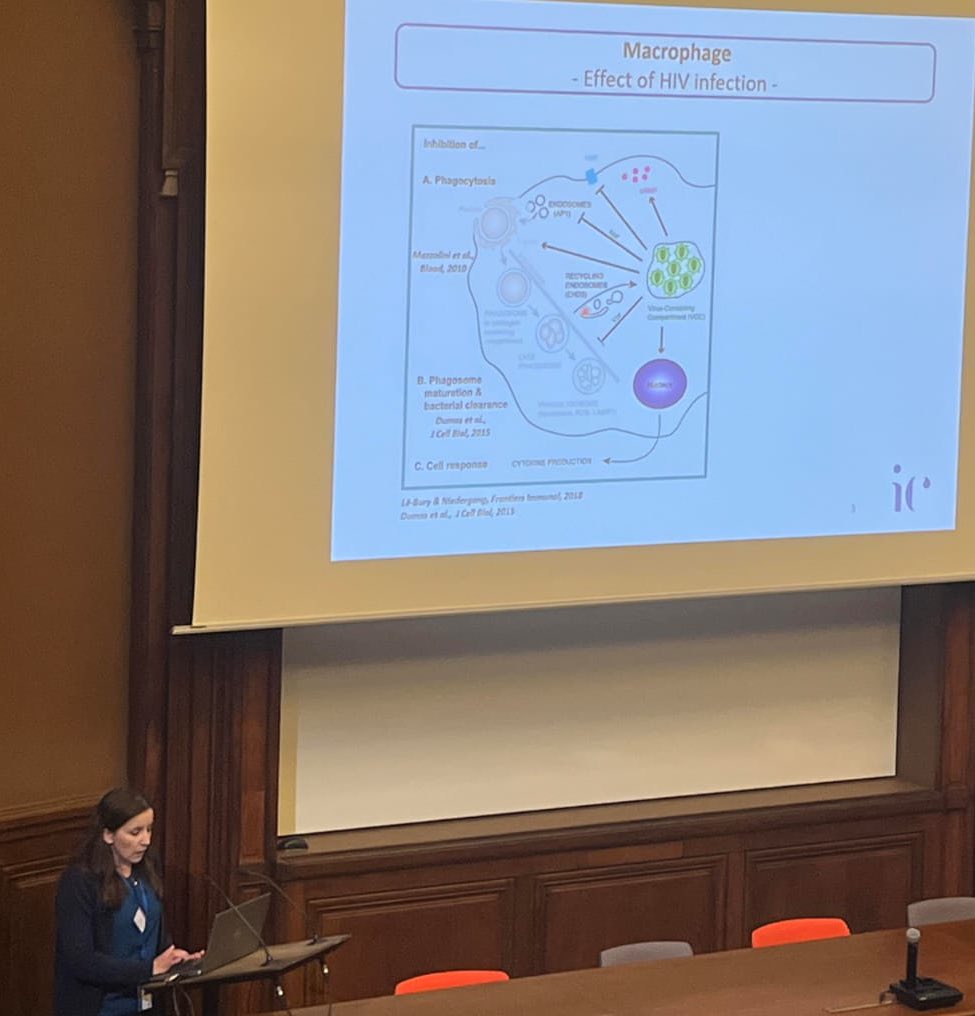 Bravo à Floriane Herit @InstitutCochin pour sa présentation d’hier lors de la journée AC41 @agenceANRS ! Merci pour les questions et suggestions sur le travail #VIH dans les #macrophages !