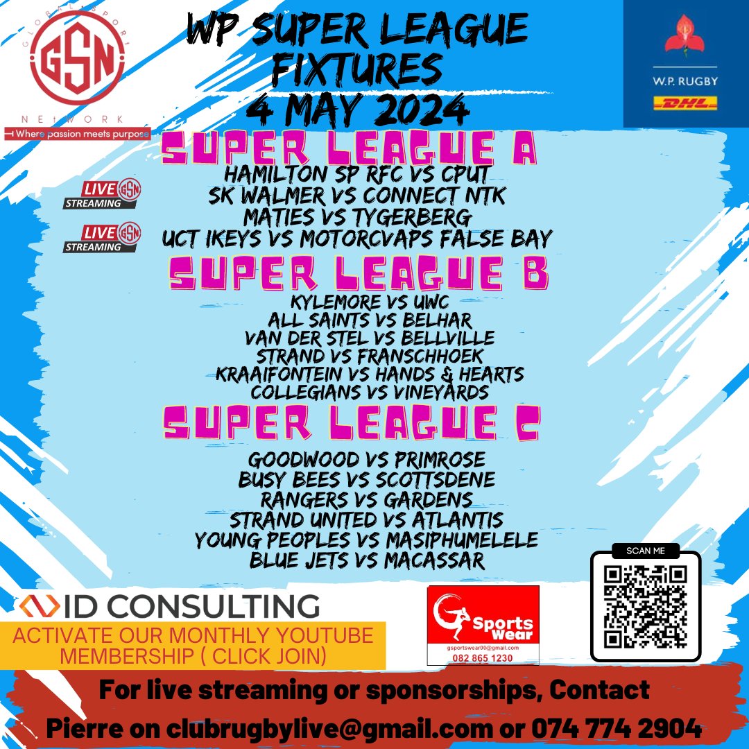 Wp Super league fixtures for 4 May 2024.
#globalsportsnetwork #GSN

Catch the Games 🎥live on GSN Global Sports Network
youtube.com/@GSNGlobalSpor…