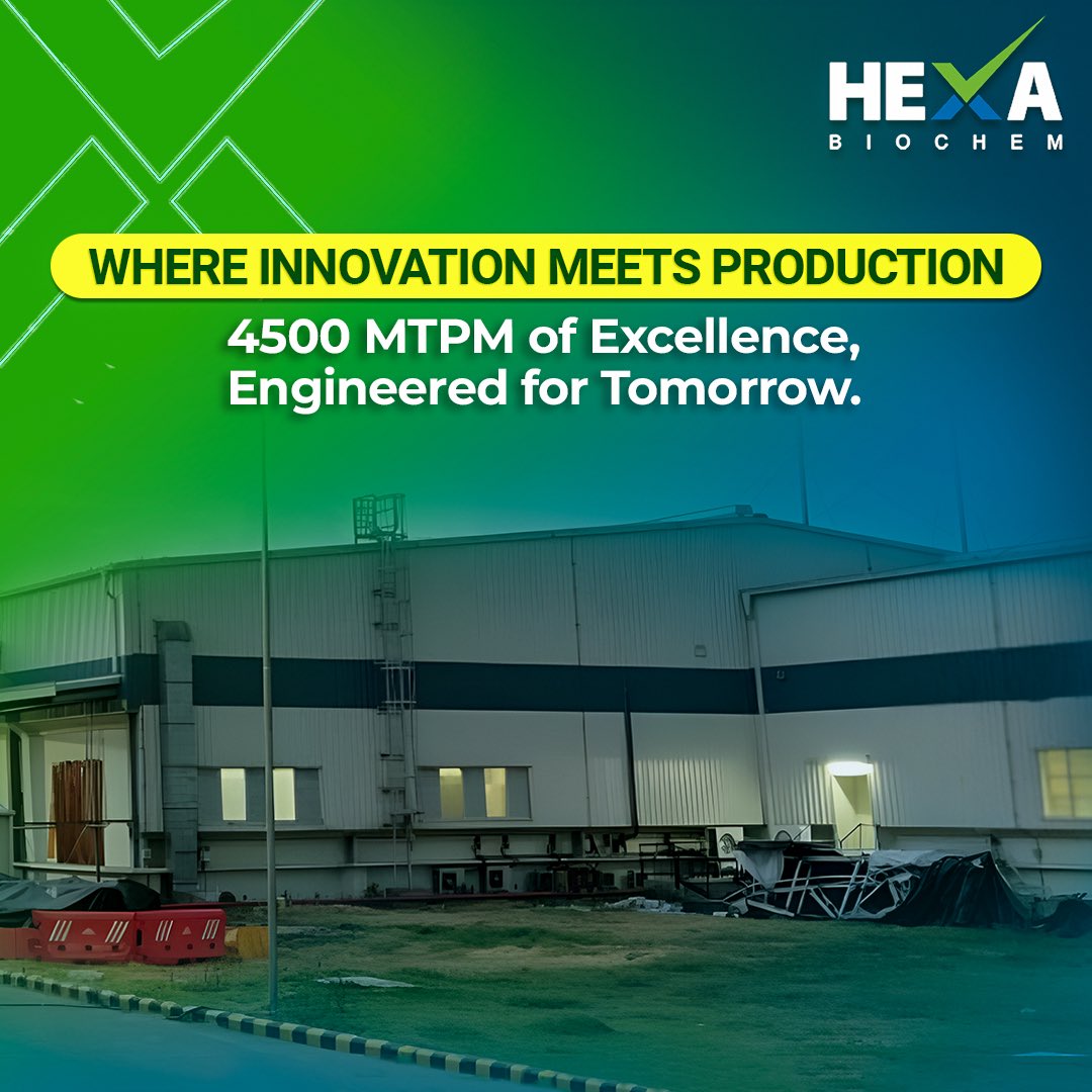 Nestled in the bustling industrial landscape of Gujarat are Hexa's two state-of-the-art manufacturing plants, pulsating with innovation and precision. chiripalchemical.com/manufacturing-… #HexaManufacturing #AhmedabadInnovation #BuildingTomorrow #hexabiochem #hexasolution