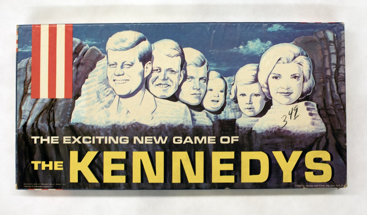 “An imaginative game of intra-family power struggle”: the plot of Succession or a game satirizing the Kennedy family? In 'The Exciting New Game of the Kennedys,' players try to gain power as a Kennedy while getting event cards that help or hinder their chances. #ArchivesGames