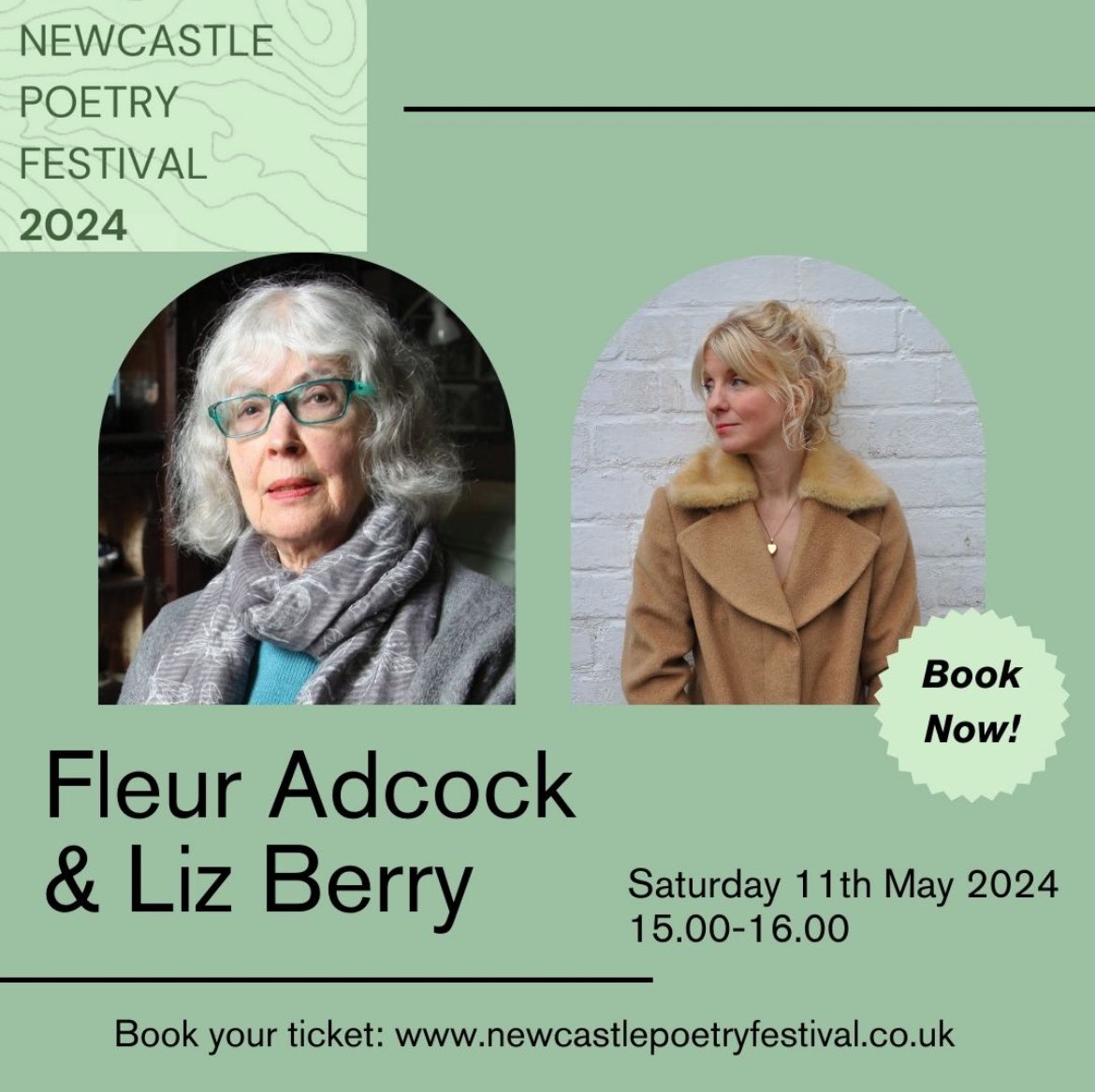 This will be a very special event with poets Fleur Adcock & Liz Berry celebrating their most recent collections, including Fleur’s ‘Collected Poems’ and Liz’s ‘The Home Child’ 📚 Sat 11 May, 3.30-4.30pm 🎫newcastlepoetryfestival.co.uk