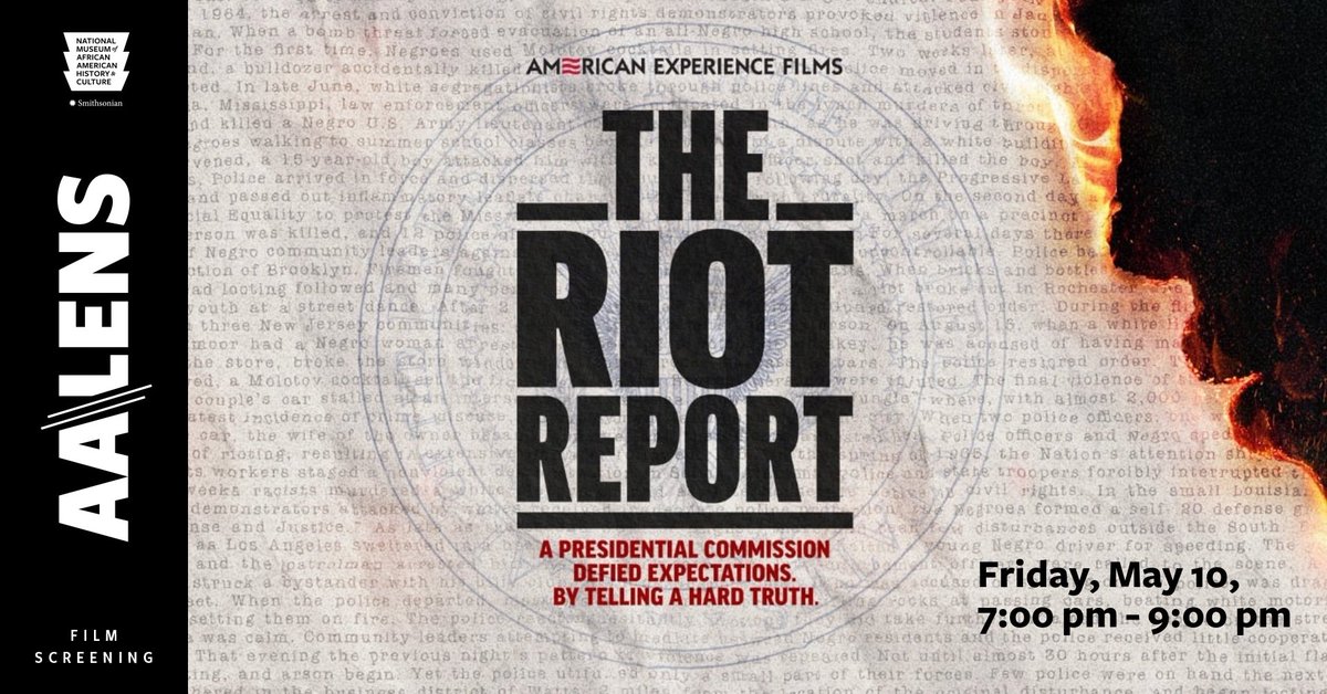 🎥 Join our Through the African American Lens series for a film preview of “The Riot Report” and panel discussion with writers and producers Michelle Ferrari and Jelani Cobb @Jelani9, and professor and author Elizabeth Hinton @elizabhinton.   More: s.si.edu/4b1lxko