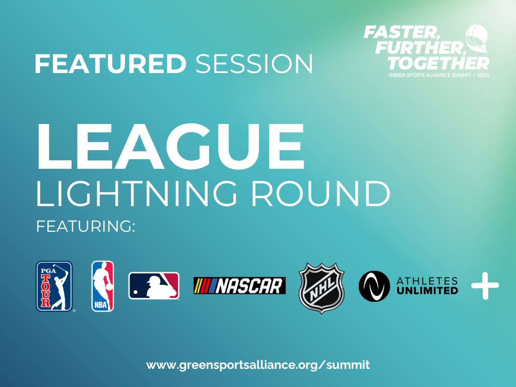 Hear how these sports giants are driving environmental change, followed by a rapid-fire Q&A from attendees on Day One, June 12th at the 2024 Green Sports Alliance Summit. 🔗 greensportsalliance.org/summit #FasterTogether #GreenSports #24gsasummit