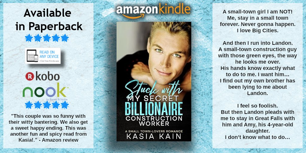 #Kindle #Kobo #Nook #Ebook 💙 #Paperback #Book
💙  💙  💙  💙  💙
Stuck with My Secret Billionaire Construction Worker: A Small Town-Lovers Romance
by Kasia Kain amzn.to/3TSdTCD

#ShortReads #Romance
#Contemporary #Romance #Fiction
#AmazonBooks #NookBooks
@kasiakain