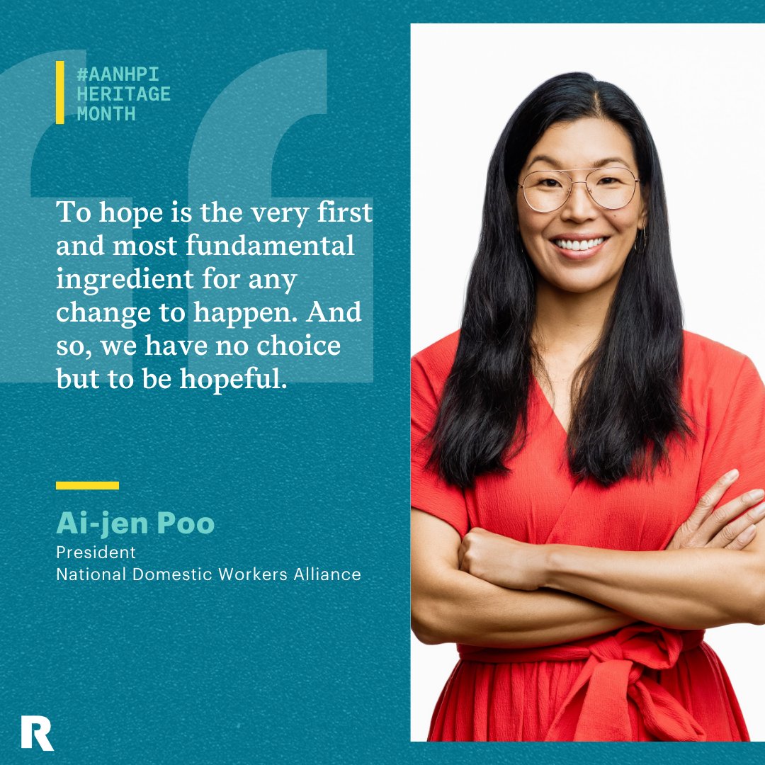 Ai-jen Poo (@aijenpoo) no longer believes the people who say that change is impossible. Because she has witnessed the positive outcome of collective determination from a workforce composed of the systematically disenfranchised. #AANHPI Month Spotlight. rockefellerfoundation.org/insights/persp…