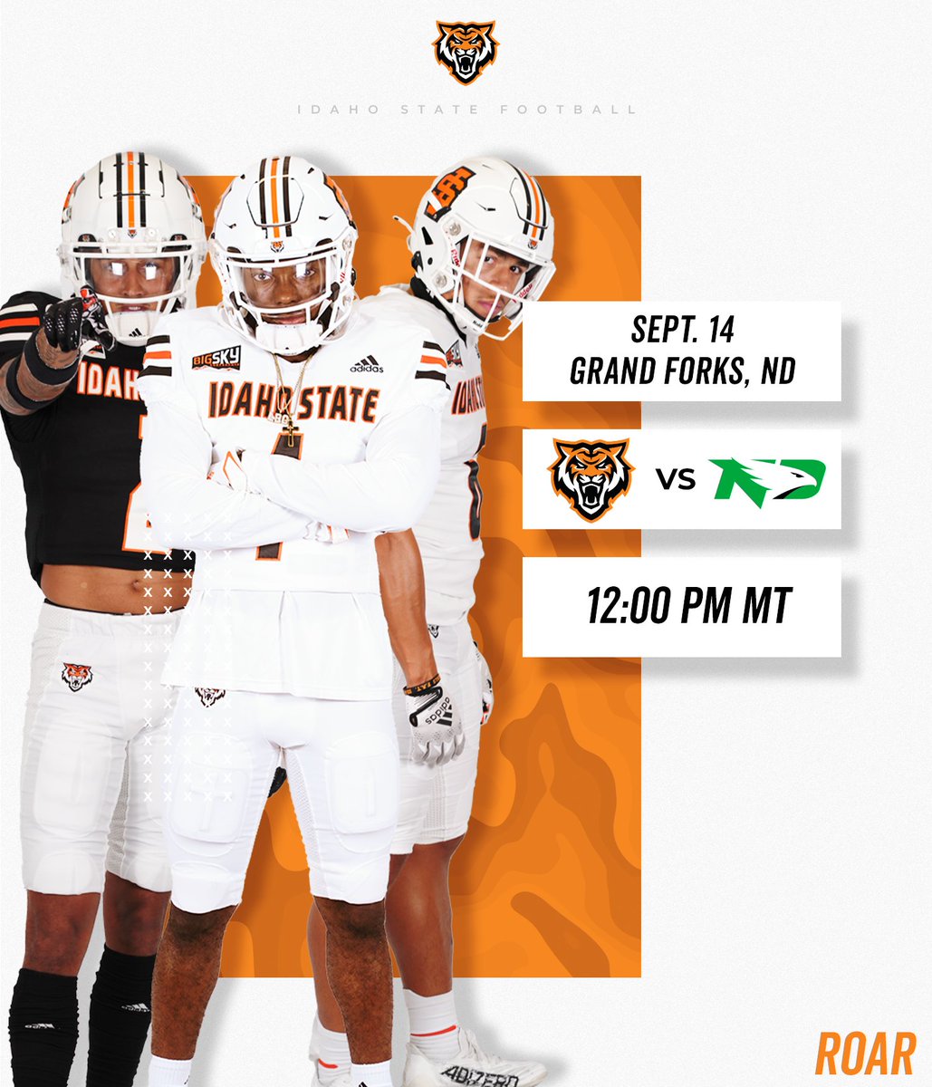 Game Time Set ⏰

The Bengals will take on the UND Fighting Hawks on Saturday, September 14 at 12:00 PM MT in Grand Forks, North Dakota. 

#RoarBengalsRoar