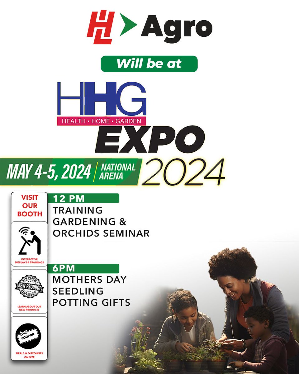 Mark your calendars! This Saturday, find us at the Health, Home, and Garden Expo, happening at the National Arena! 🗓️ Join us for a day packed with fun activities and the chance to grab those products you missed out on during Farmers Month. #HLAgro #HLatHHG and #AGROatHHG