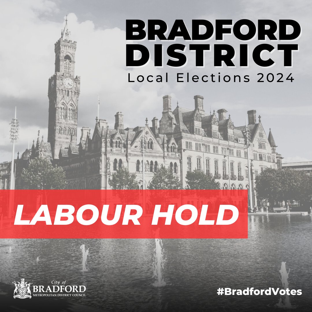 Wibsey Labour – Hold #BradfordVotes #LocalElections2024 Latest results can be found here: orlo.uk/f0DVC