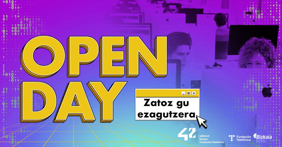 Zatoz #42UrdulizFTef #programazio campusa ezagutzera gure ate irekien jardunaldietan! 🗓️ Maiatzak 25, larunbata 🗓️ Maiatzak 28, asteartea 🗓️ Ekainak 1, larunbata 🗓️ Ekainak 8, larunbata Hautatu hobeto datorkizun data eta eskuratu zure doako sarrera 👉 conoce-42-urduliz.eventbrite.es