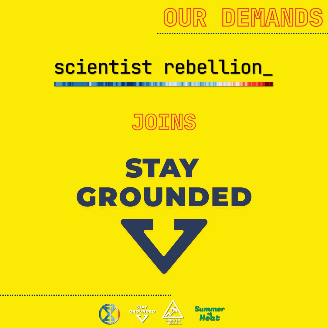 ✊📢With @StayGroundedNet and local coalition partners, Scientist Rebellion continues campaigning to denounce the outrageous carbon inequality in aviation. The ongoing international campaign has three demands. Donate to support our campaigns: opencollective.com/scientist-rebe… (1/4)