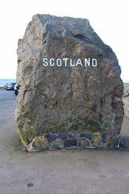 Carter Bar Rock on the border of Scotland & England
Carter Bar  refers to a toll-gate that once stood here.
The A68 climbs steadily to a height of 418 metres above sea level at the Border