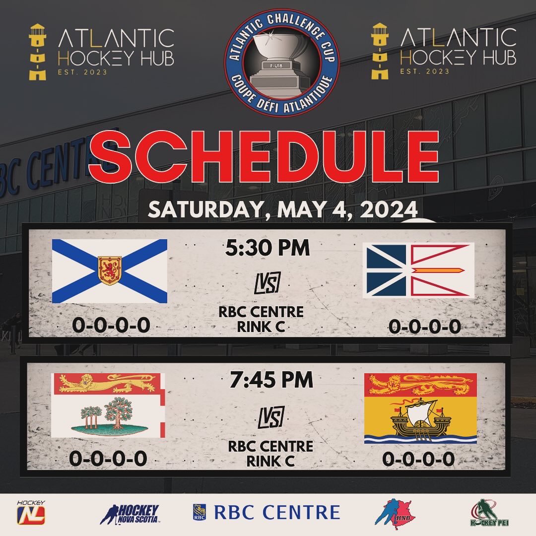 Get ready to witness high level hockey at the 2024 U-18 Female Atlantic Challenge Cup from May 3-5, 2024, the RBC Centre in Dartmouth, N.S. Don't miss out on the action-packed weekend. #2024AtlanticChallengeCup #AtlanticHockeyHub