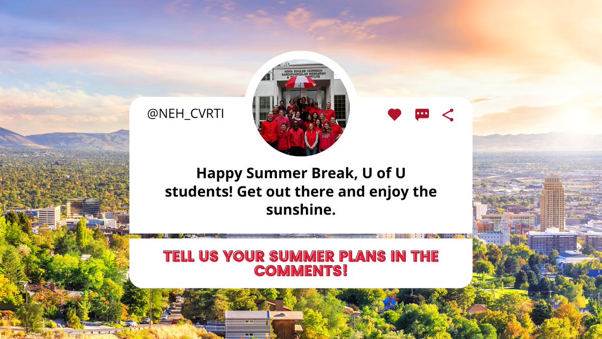 We made it to summer ☀️🏖️
Congrats on another successful school year! We hope everyone has a wonderful summer. Enjoy yourselves - you deserve the break!

#hearthealth #cardiovascular #research #cardiovascularresearch #cardiovascularhealth #heartdisease #utah #summerbreak