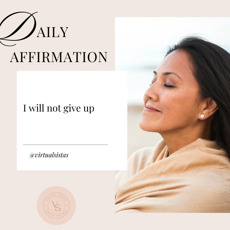 ✨Daily Affirmation✨
.
I will not give up
.
.
.
.
.
.
.
#Virtualsistas #VirtualAssistantService #AIHelp #VirtualWorkforce #OnlineSupport  #AdminAssistant #TaskMaster #OutsourcedTasks #TaskSolver #BusinessProductivity #TaskHandler #TechSupportVA