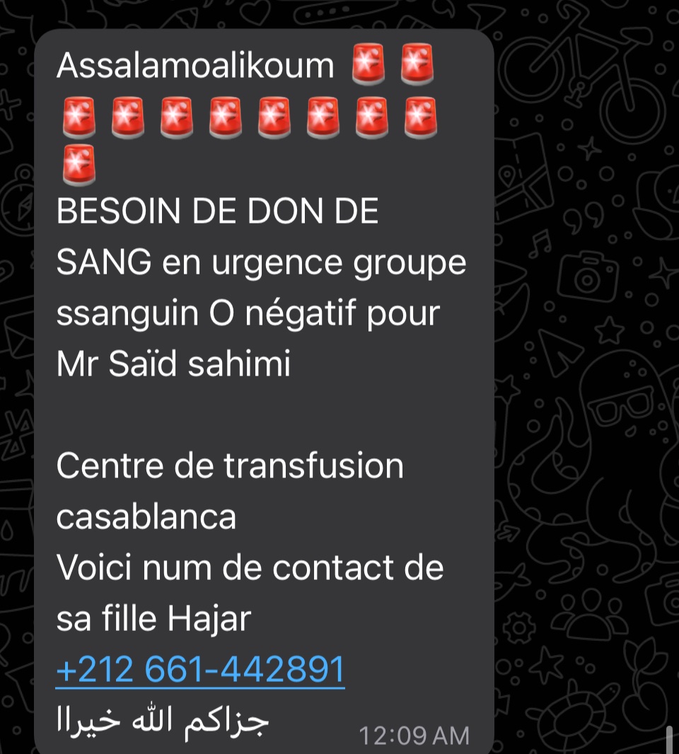 🚨🚨URGENT🚨🚨 rt appreciated🚨🚨

📍#Casablanca 

Groupe sanguin 🅾️-