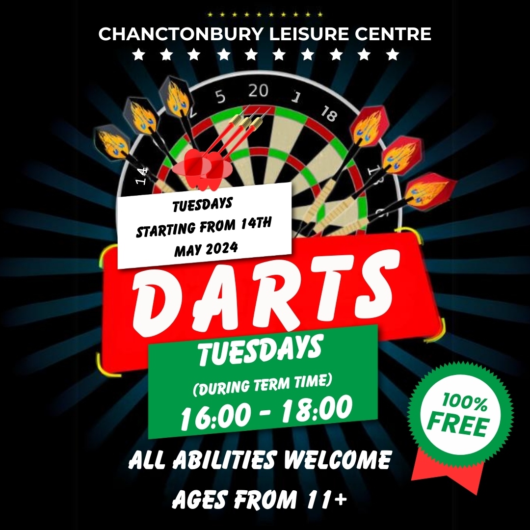 🎯 New free Darts sessions starting on Tuesday 14th May! No booking necessary, suitable for ages 11+ and for any ability 🙌