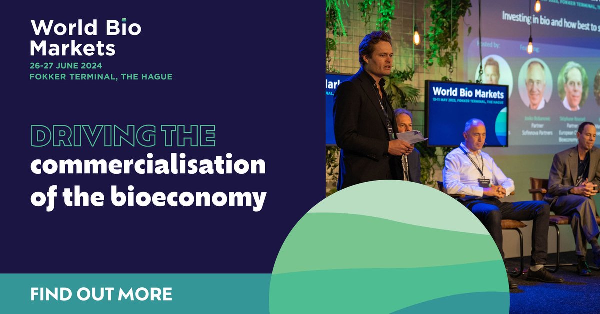 World Bio Markets is the only event dedicated to driving the commercialisation of the bioeconomy.

Be part of it here 👉 bit.ly/3TXZvYc

#WBM24 #Bioeconomy #Sustainability #GreenInvestment #GreenFutures #WorldBioMarkets